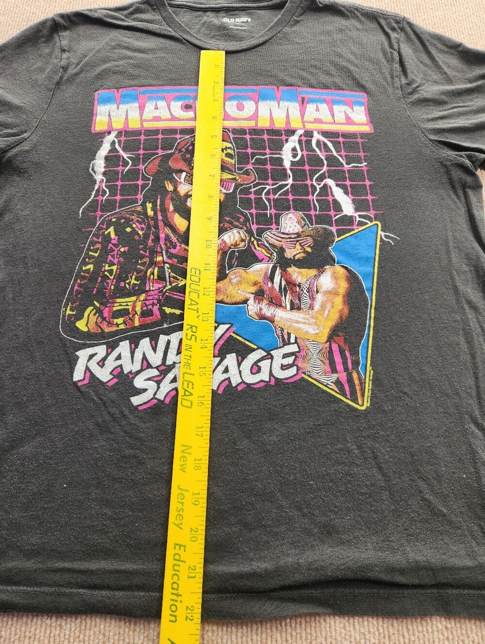 Old Navy Macho Man Randy Savage WWE Graphic T-Shirt Black Men's Size M - Picture 6 of 7
